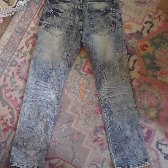 Distressed Denim Acidwashed Jeans Men size 32/32 Slim - Picture 4 of 4